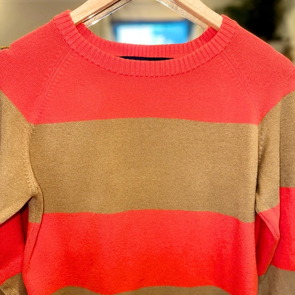 French Connection Sweater - Bright Orange & Tan - M - Picture 12 of 13